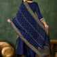 The52 Blue Women's Gorgeous Embroidered Work Vichitra Silk Fabric Flared Kurta Pant and Dupatta Set - Swadesiicart