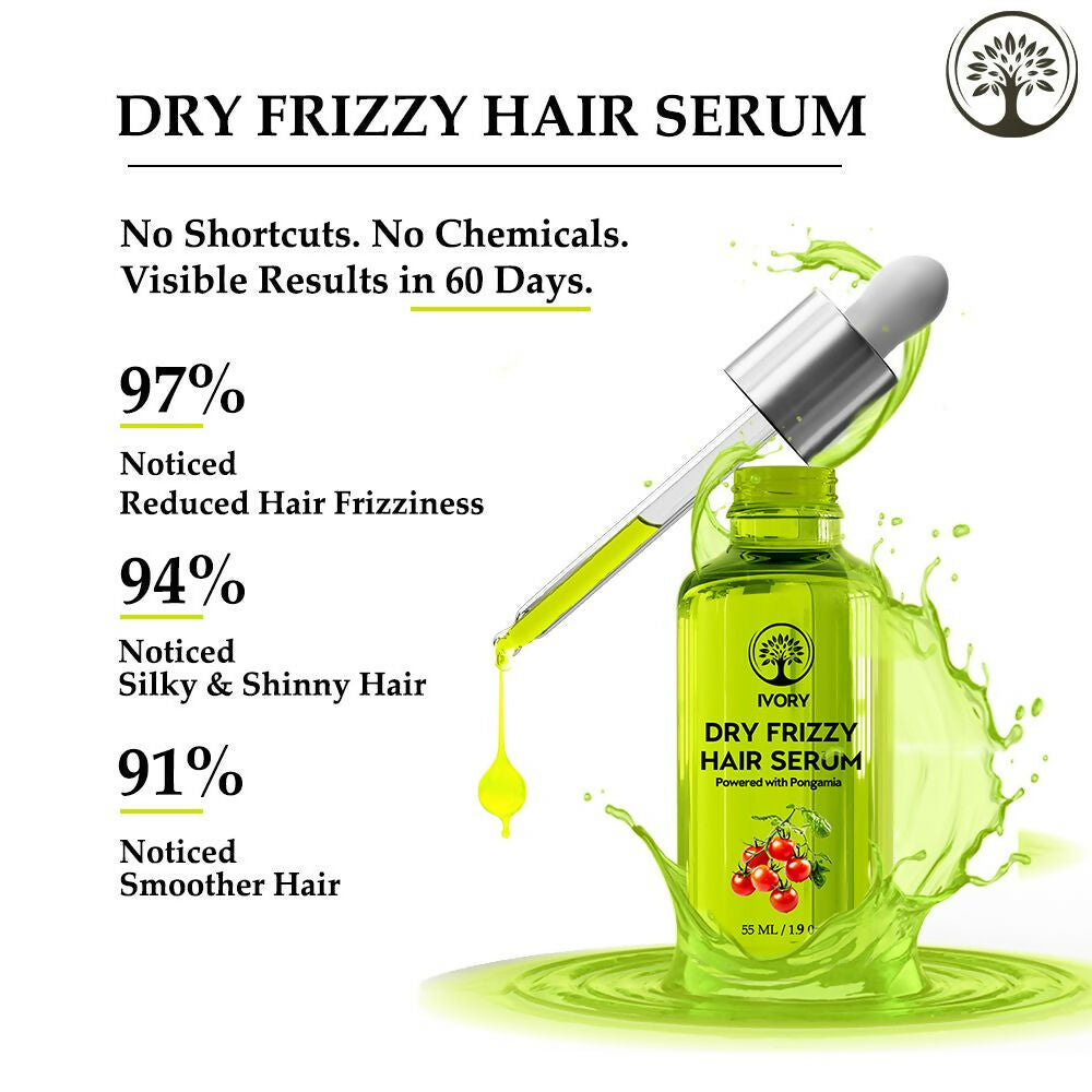 Ivory Natural Dry Frizzy Hair Serum Moisturizes Dry Strands, Detangles Hair | Swadesiicart