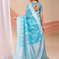 Shree Shyam Fashion Varnika Sky Blue Linen Cotton Saree
