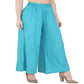 Lagi Women's Turquoise Blue Solid Palazzo (PLZ04H) | Swadesiicart