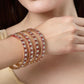 NVR Women's Set Of 4 Gold-Polished Red Kundan-Studded Traditional Bangles - NR Retail-NVR