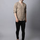 Even Apparels Beige Pure Cotton Round Neck Slit Men's Kurta | Swadesiicart