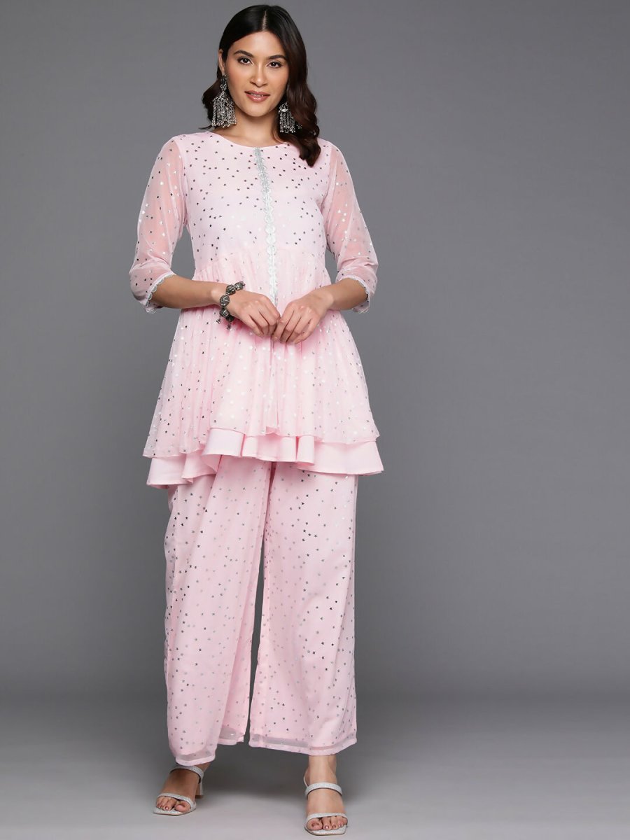 Ahalyaa Women's Traditional Wear Co-ods - Pink - Swadesiicart
