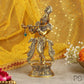 Purestory Lord Krishna Metal Statues Playing Flute - Swadesiicart