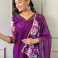 Partywear Designer Tebby Wine Stitched Suit With Dupatta - Tanisha | Swadesiicart