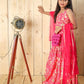 Aayaa Designer Printed Silk Embroidery Kids Lehenga Choli - Pink