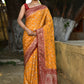 Joban Fashion Gold Crepe Chiffon Pure Handloom Banarasi Silk Saree | Swadesiicart