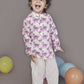 Breathables Kids Boys & Girls Cotton Night Suit – Purple Dinosaur Print Kurta & Pyjama Co-Ord Set