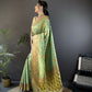 Joban Fashion Banarasi Light Green Woven Woven Soft Silk Saree | Swadesiicart