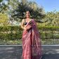 Vamsee Sia Maroon Organza Saree - Swadesiicart