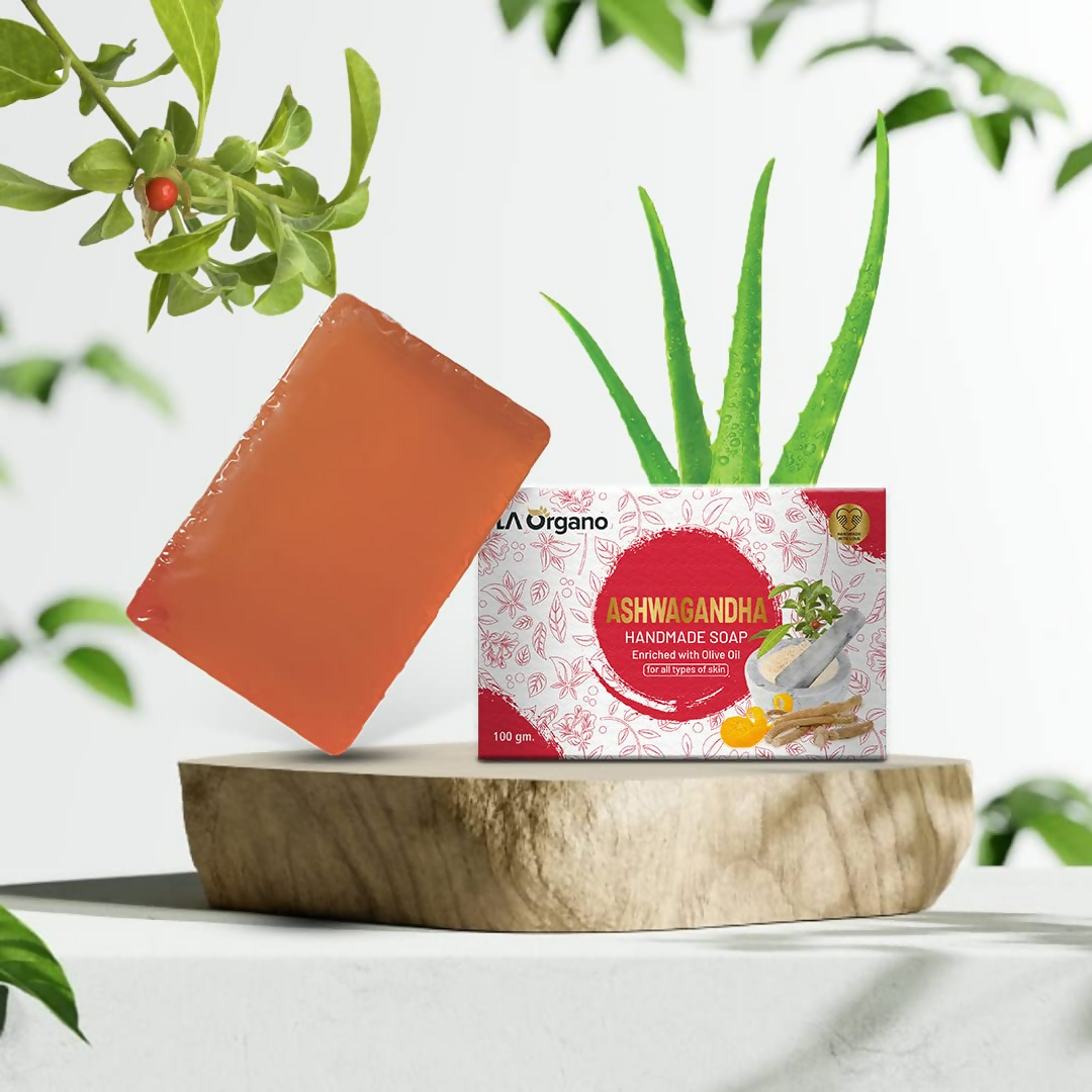 LA Organo Ashwgandha Handmade Natural Bath Soap - Swadesiicart
