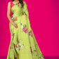 Aayaa Designer Printed Satin Saree - Multi Color