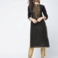 Aniyah Cotton Block Printed Black Color Straight Kurta (AN-123K)