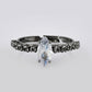 VOJ white CZ-detail Stainless Steel Cubic Zirconia Rhodium Plated Adjustable Finger Ring | Swadesiicart