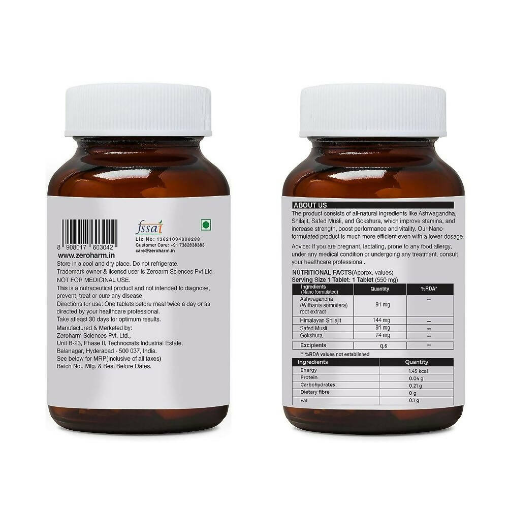 Zeroharm Nano Himalayan Sj With Ashwagandha, Safed Musli - Swadesiicart