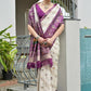 Vishnu Weaves Women's Wine Banarasi Silk Patola Zari Woven Saree with Blouse - Swadesiicart