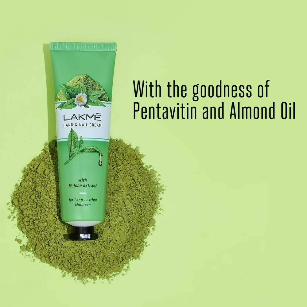 Lakme Hand & Nail Cream With Matcha, Pentavitin And Almond Oil | Swadesiicart