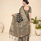 Black Viscose Weaving Designer Saree - Vandini