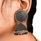 Mominos Fashion Joharkamal Gold-Polished Meenakari Jhumkas For Women & Girls (Blue) - Swadesiicart