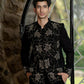 Black Bandhgala With Embroidery – Zardosi Work (Deer) by Hilo Design