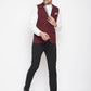Even Apparels Maroon Merino Men's Nehru Jacket-Contrast Lining-Inbuilt Pocket Square | Swadesiicart