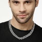 NVR Men Silver-Plated Stainless Steel American Diamond Chain | Swadesiicart