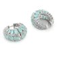 Aqua & Silver Diamond Hoops Earrings- Ruby Raang | Swadesiicart