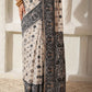 Shree Shyam Fashion Linen Cotton Black & Cream Saree