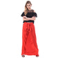 Asmaani Red Color Plain Ruffle Palazzo