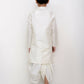 Lil Drama Genda Phool White Kurta and Dhoti with Mustard Jacket Set for Boys | Swadesiicart