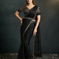 Black Satin Silk Crepe Cord Sequence & Thread Embroidered & Stone Work Saree - Moh-Manthan Royal Enigma