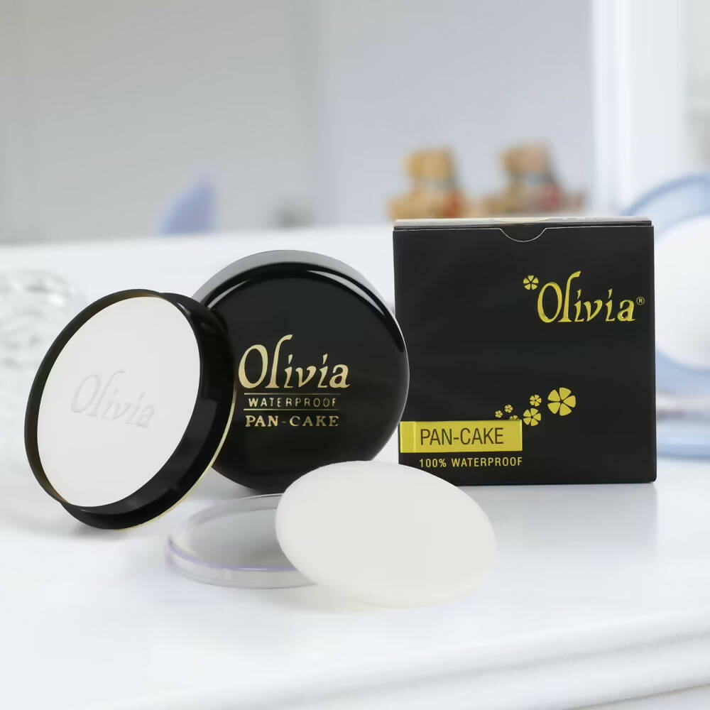 Olivia Waterproof Pan-Cake Foundation - White - Swadesiicart