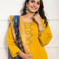 Festive Wear Ethnic YellowViscose Chanderi Stitched Suit With Dupatta - Tanisha | Swadesiicart