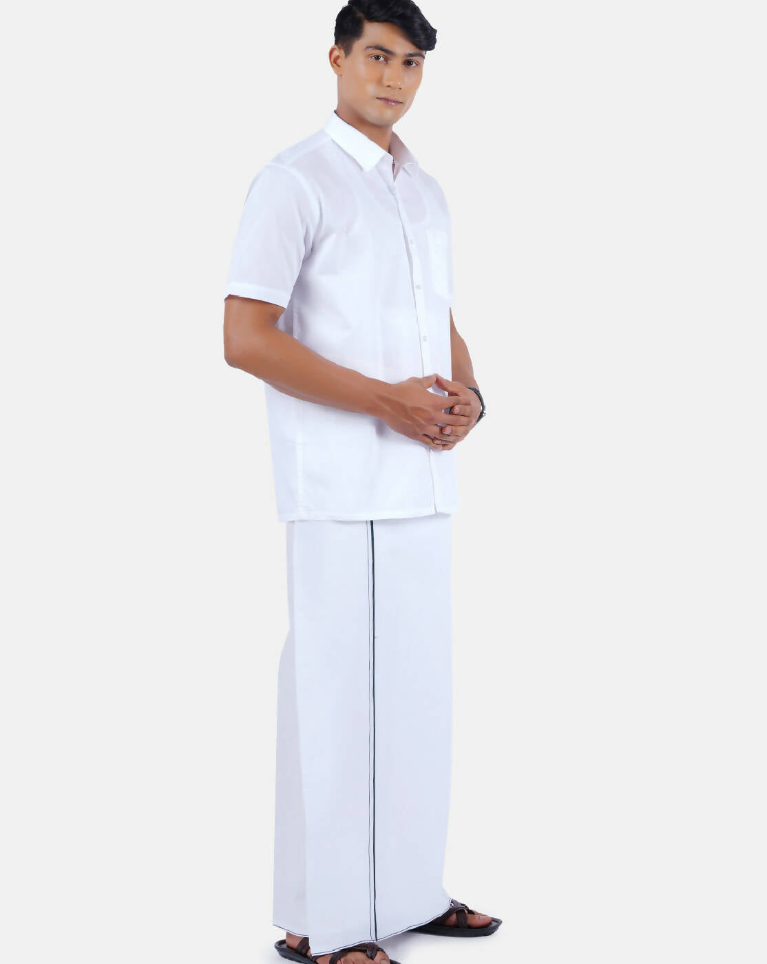 Ramraj Cotton Mens 100% Cotton Half Sleeve White Shirt | Swadesiicart