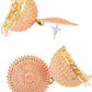 Mominos Fashion Joharkamal Gold-Polished Meenakari Jhumkas For Women & Girls (Peach) - Swadesiicart