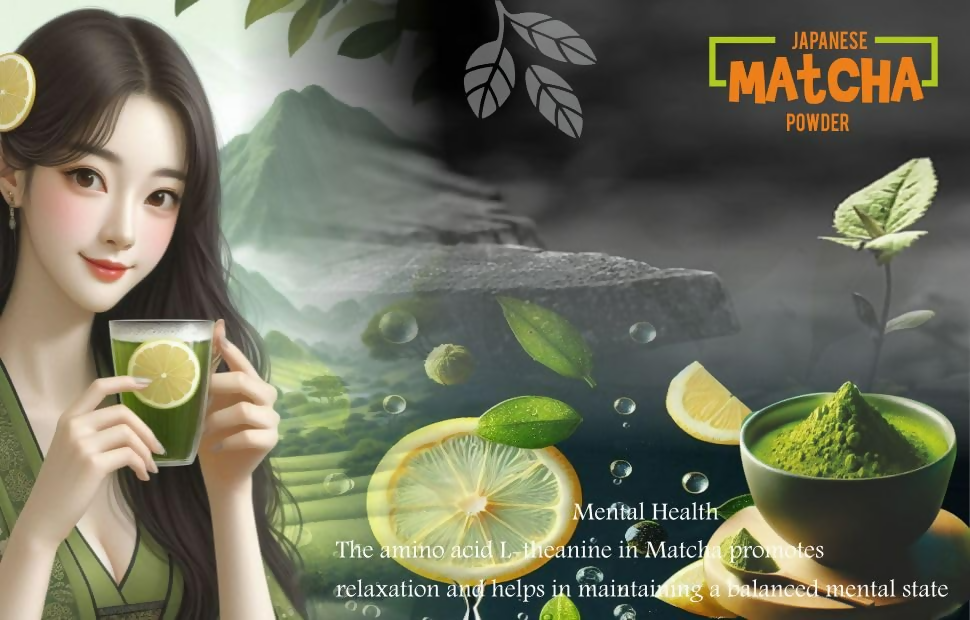 Eteasy Matcha Green Rose Petals Lemon Herbal Tea Powder | Swadesiicart