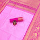 DEIANA'S Beautiful Designer Golden zari Soft Lichi Silk Saree - Baby pink - Swadesiicart