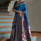 Vishnu Weaves Women's Rama Paithani Silk Zari Woven Saree with Blouse - Swadesiicart