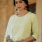 Juniper Women's Lime Green Cambric Floral Print Kurta Straight Pant And Duptta Sets | Swadesiicart