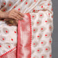 Astita Banarasi Silk Red & White Saree | Swadesiicart