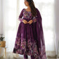 Joban Fashion Wine Kurta Set Organza Sequin Embroidery Work - Swadesiicart
