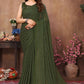 Aafreen Partywear Designer Green Rangoli Silk Fancy Saree