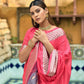Vishnu Weaves Women's Rani Pink Cotton Silk Zari Woven Butta Work Saree with Blouse - Swadesiicart