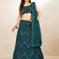 Jyoti Fashion Classy Bottle Green Georgette 3MM Sequins with Thread Embroidery Lehenga Choli with Dupatta | Swadesiicart