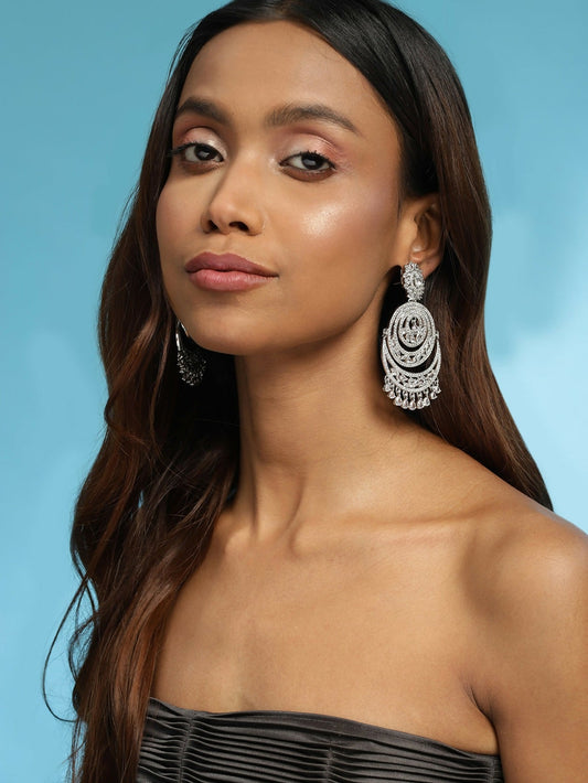 Diamond Chand Earrings- Ruby Raang | Swadesiicart
