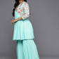 Ahalyaa Women's Traditional Wear Co-ords - Firozi - Swadesiicart