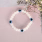 NVR Men & Women White Marbel Crystal Elasticated Bracelet - Swadesiicart