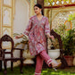 Vaasva Women Brown Muslin Floral Print Alia cut Kurta & Pant (Cord set) - Swadesiicart