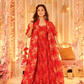 Aayaa Designer Printed Tebby Silk Suit - Multi Color