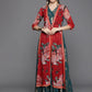 Ahalyaa Women's Green Crepe Gold Smoke Printed Dress | Swadesiicart